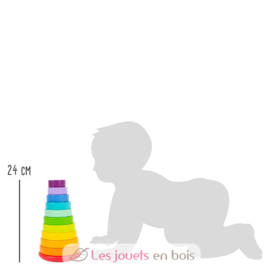 Tour à empiler et à enficher Arc-en-ciel multicolore Small Foot compagny