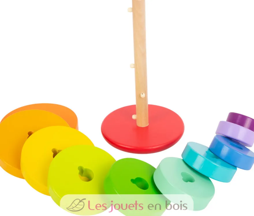 Tour à empiler et à enficher Arc-en-ciel multicolore Small Foot compagny