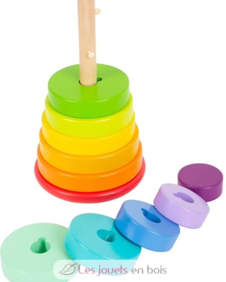 Tour à empiler et à enficher Arc-en-ciel multicolore Small Foot compagny