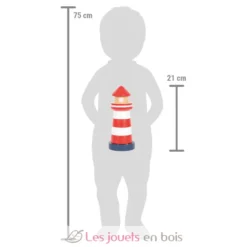 Tour à empiler Phare Grand Océan rouge - Small Foot Compagny
