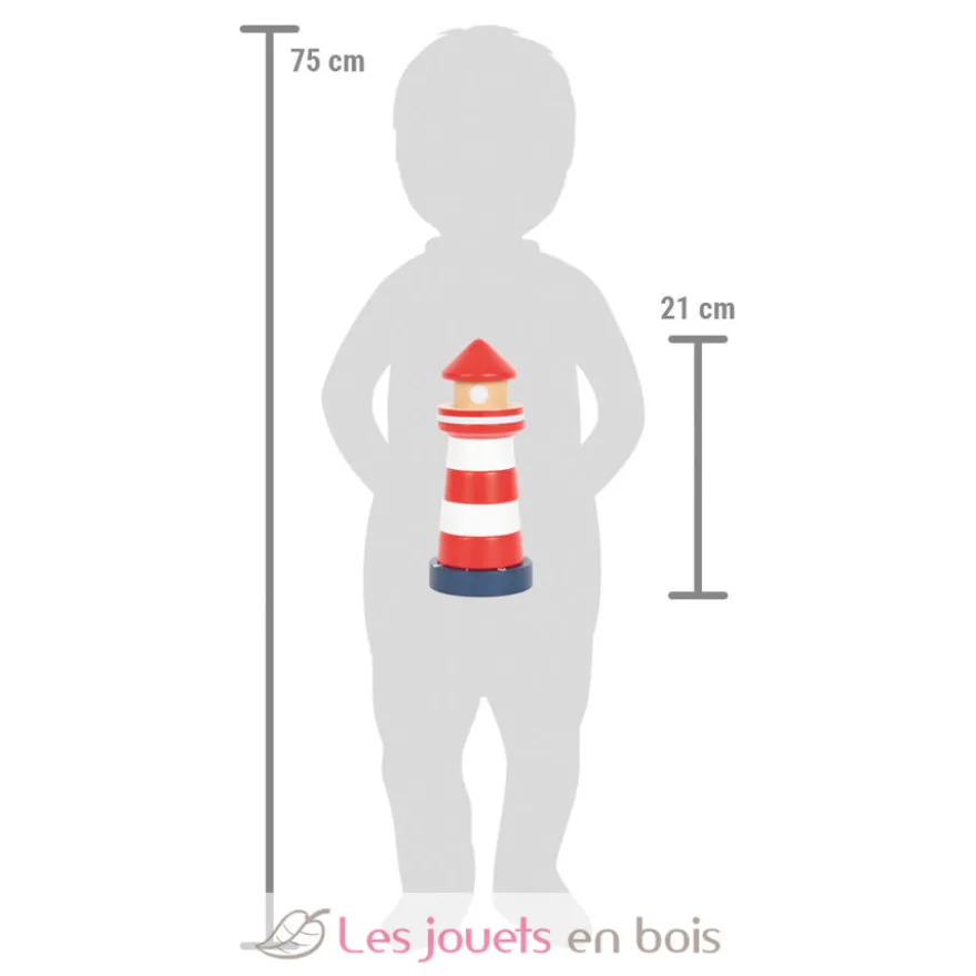 Tour à empiler Phare Grand Océan rouge - Small Foot Compagny