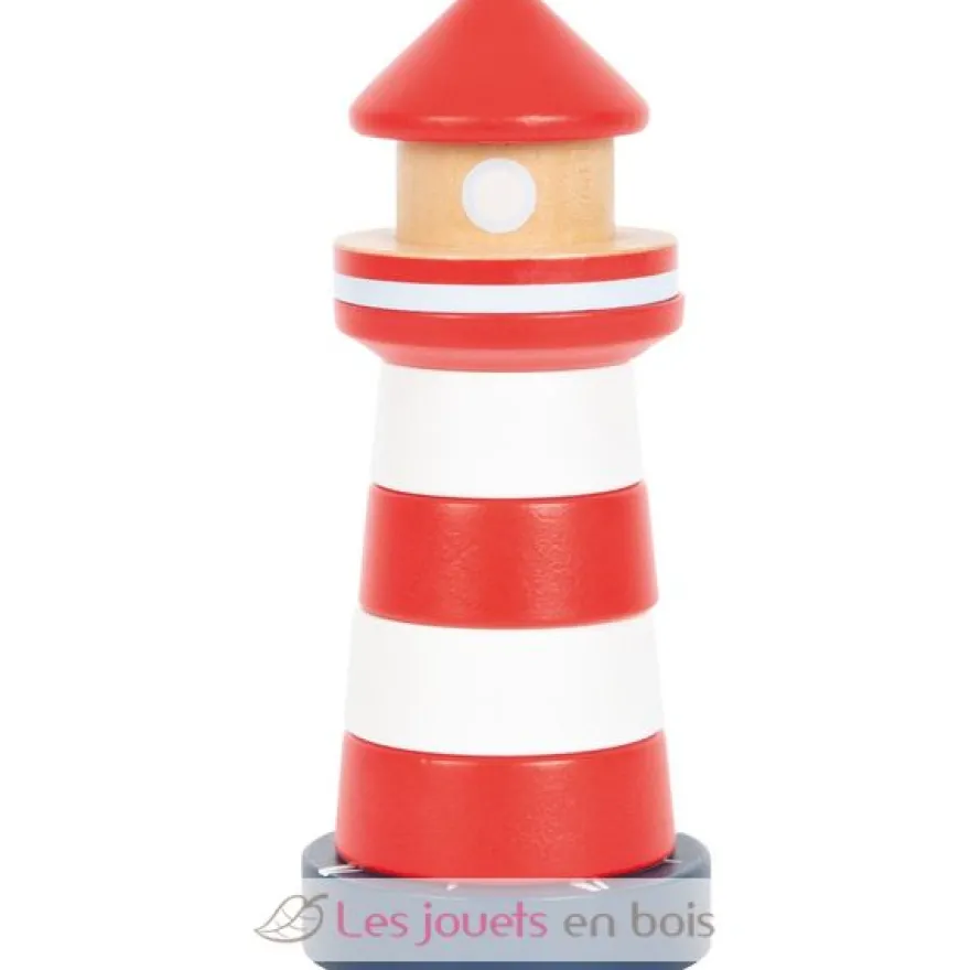 Tour à empiler Phare Grand Océan rouge - Small Foot Compagny