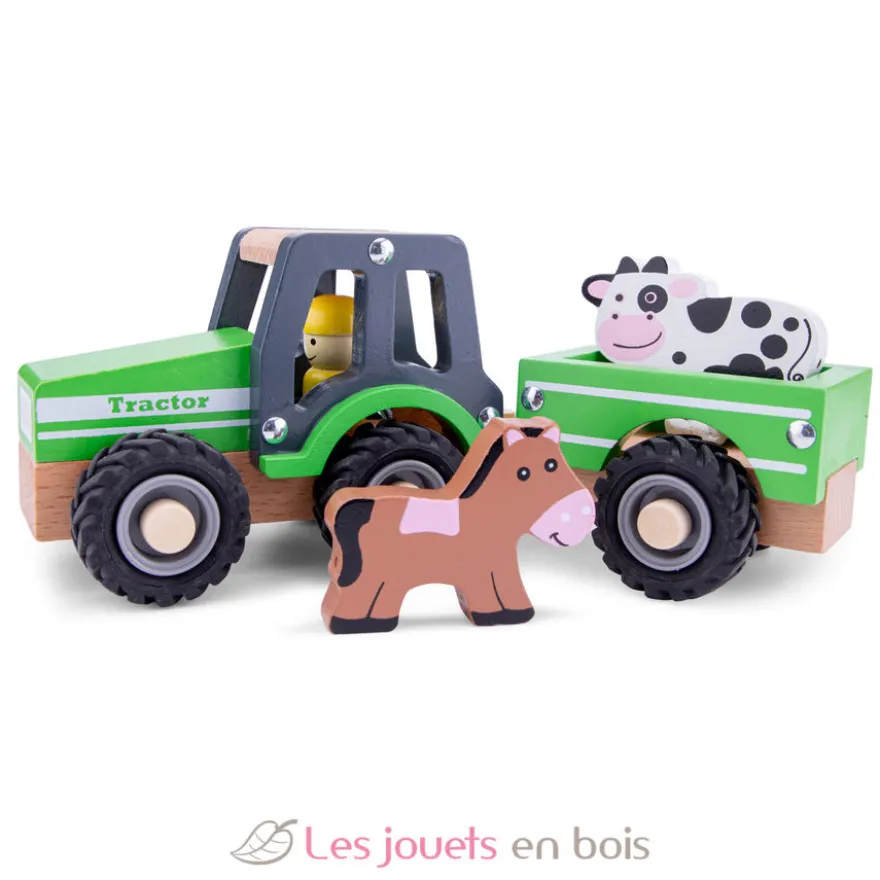 Tracteur avec remorque et animaux - New Classic Toys