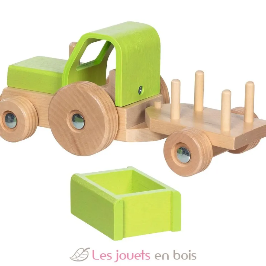 Tracteur avec remorque vert - Dès 2 ans - Goki