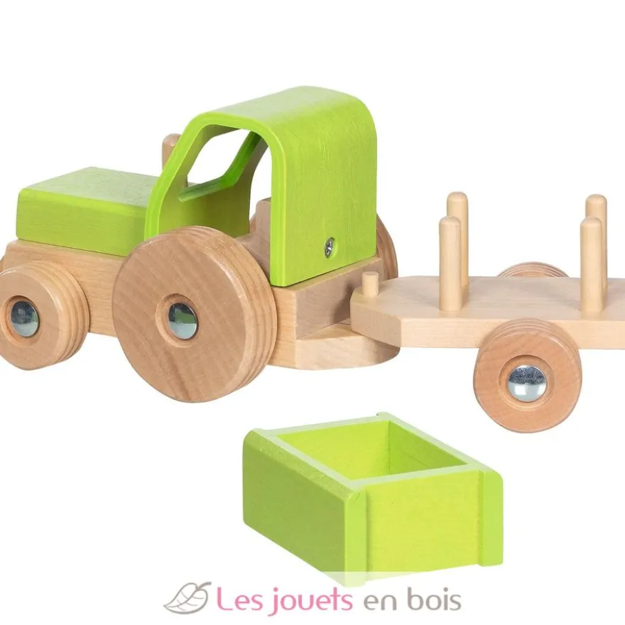 Tracteur avec remorque vert - Dès 2 ans - Goki