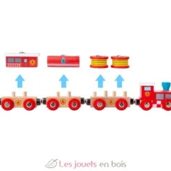 Train en bois Secours Incendie - Bigjigs Toys
