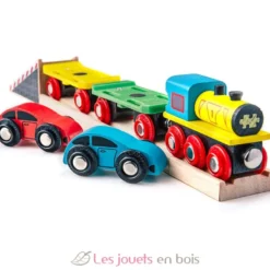 Train pour le transport de voitures - Bigjigs Toys