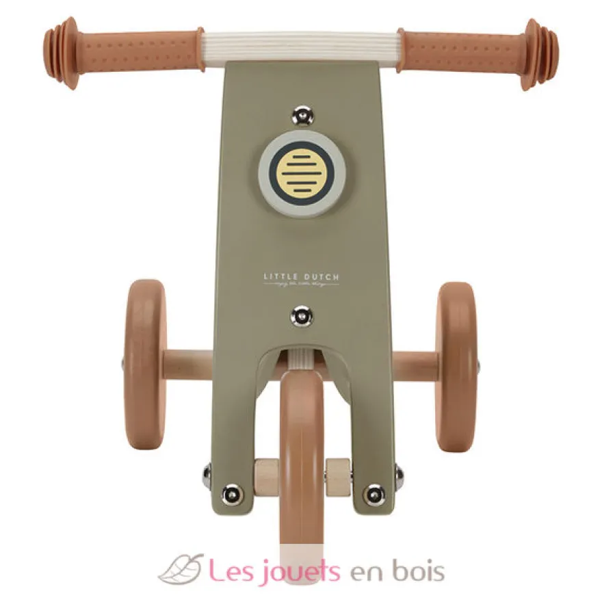 Tricycle en bois vert olive - Little Dutch