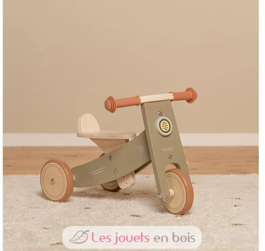 Tricycle en bois vert olive - Little Dutch