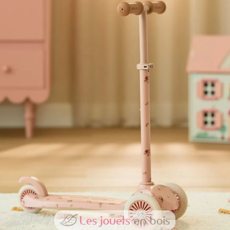 Trottinette enfant 3 roues Fairy Floral rose - Little Dutch