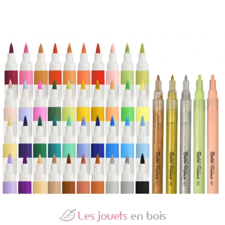 Trousse 45 feutres acryliques - 7 ans et plus - Buki