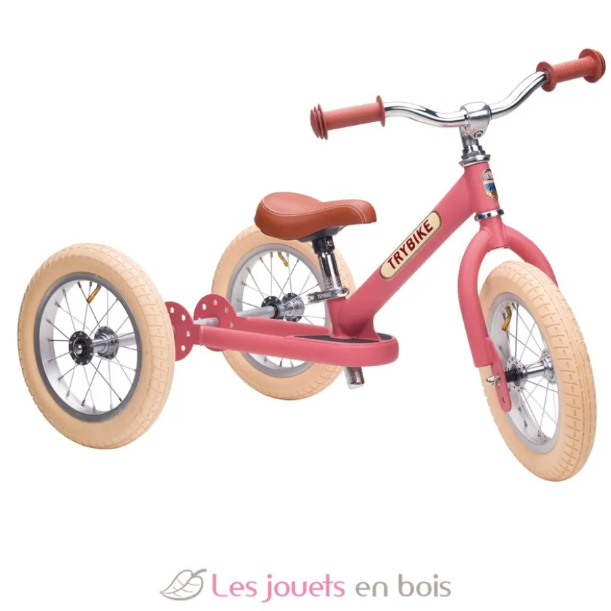 Trybike Draisienne évolutive 2 en 1 rose mat - Trybike