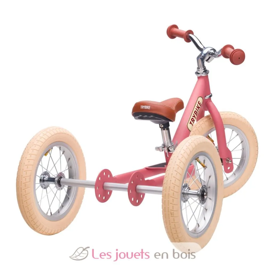 Trybike Draisienne évolutive 2 en 1 rose mat - Trybike
