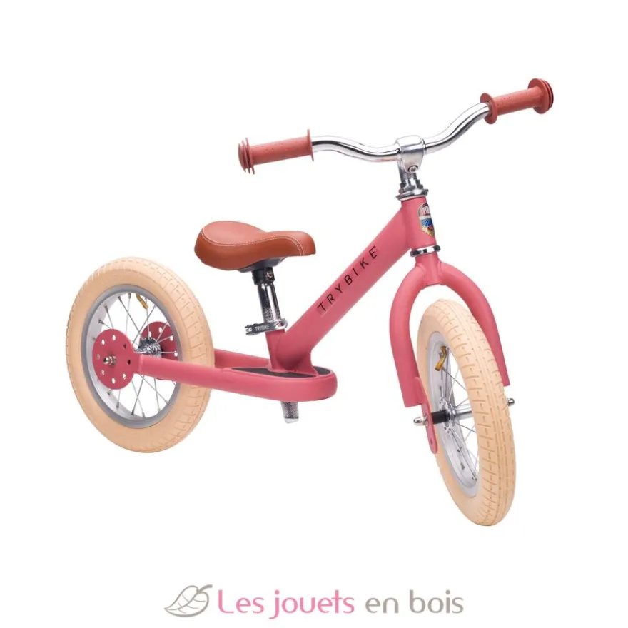 Trybike Draisienne évolutive 2 en 1 rose mat - Trybike