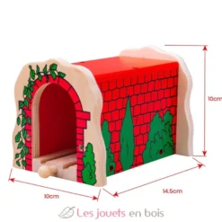 Tunnel de briques rouges en bois - Bigjigs Toys