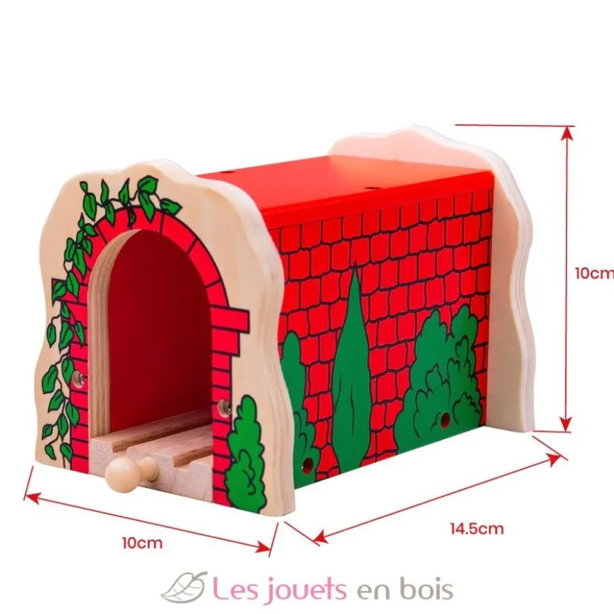 Tunnel de briques rouges en bois - Bigjigs Toys