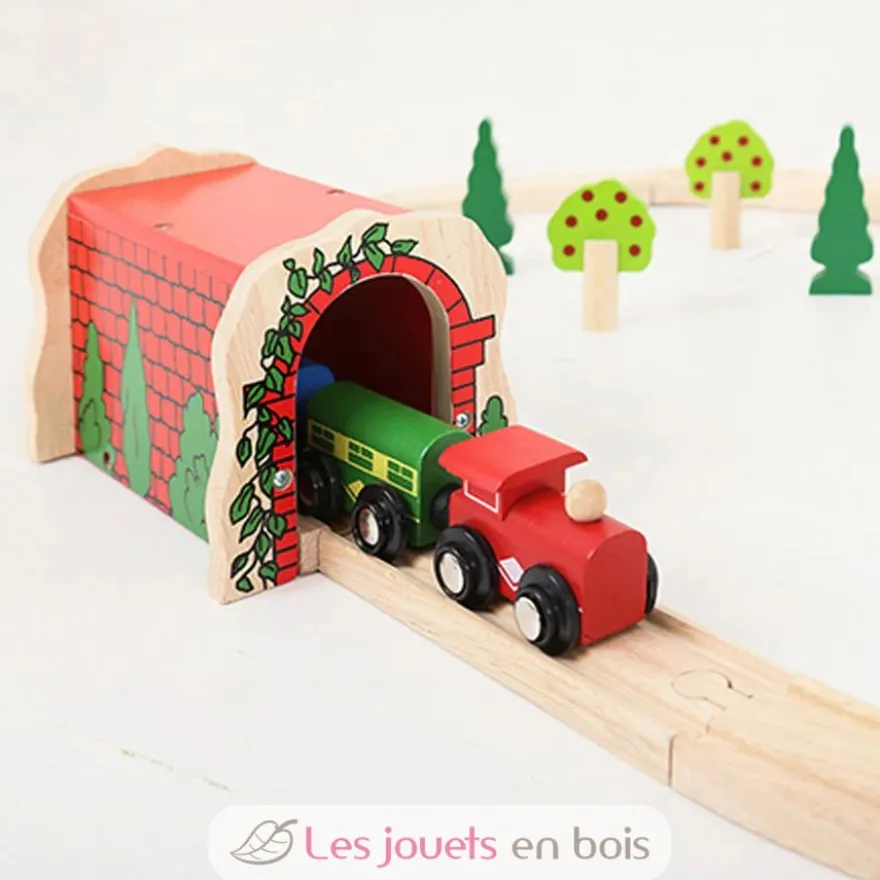 Tunnel de briques rouges en bois - Bigjigs Toys