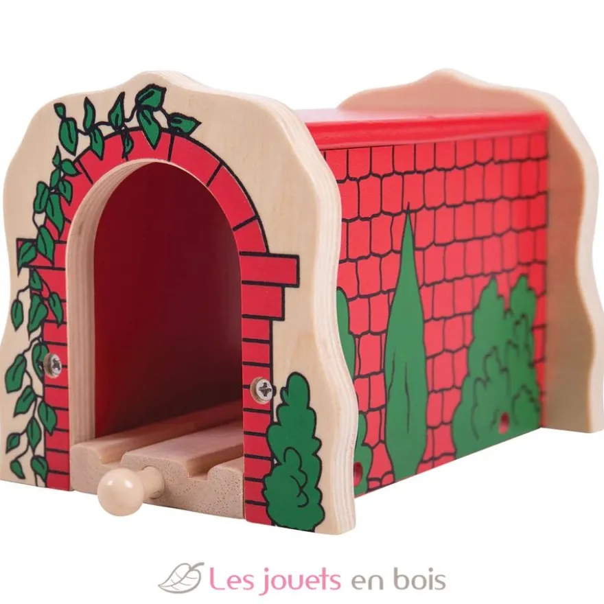 Tunnel de briques rouges en bois - Bigjigs Toys