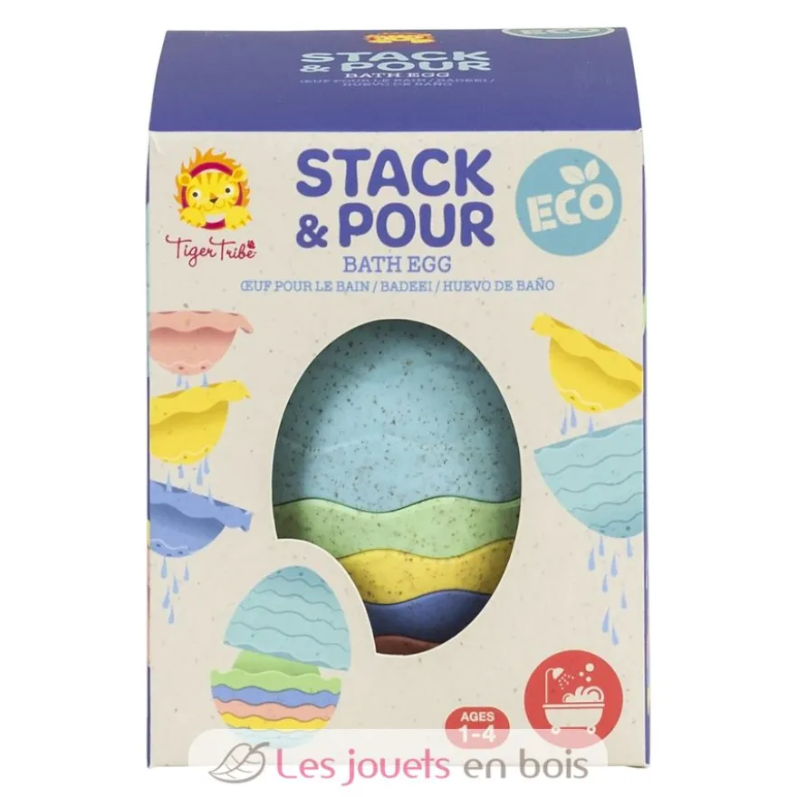 Œuf empilable pour le bain en bioplastique - Tiger Tribe