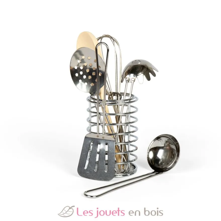 Ustensiles de cuisine bois et métal - Bigjigs Toys