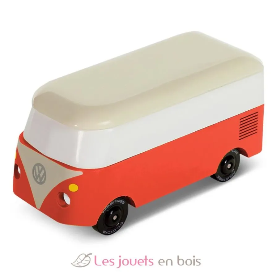Van VW T1 Cinnamon rouge en bois - Candycar World - Candylab