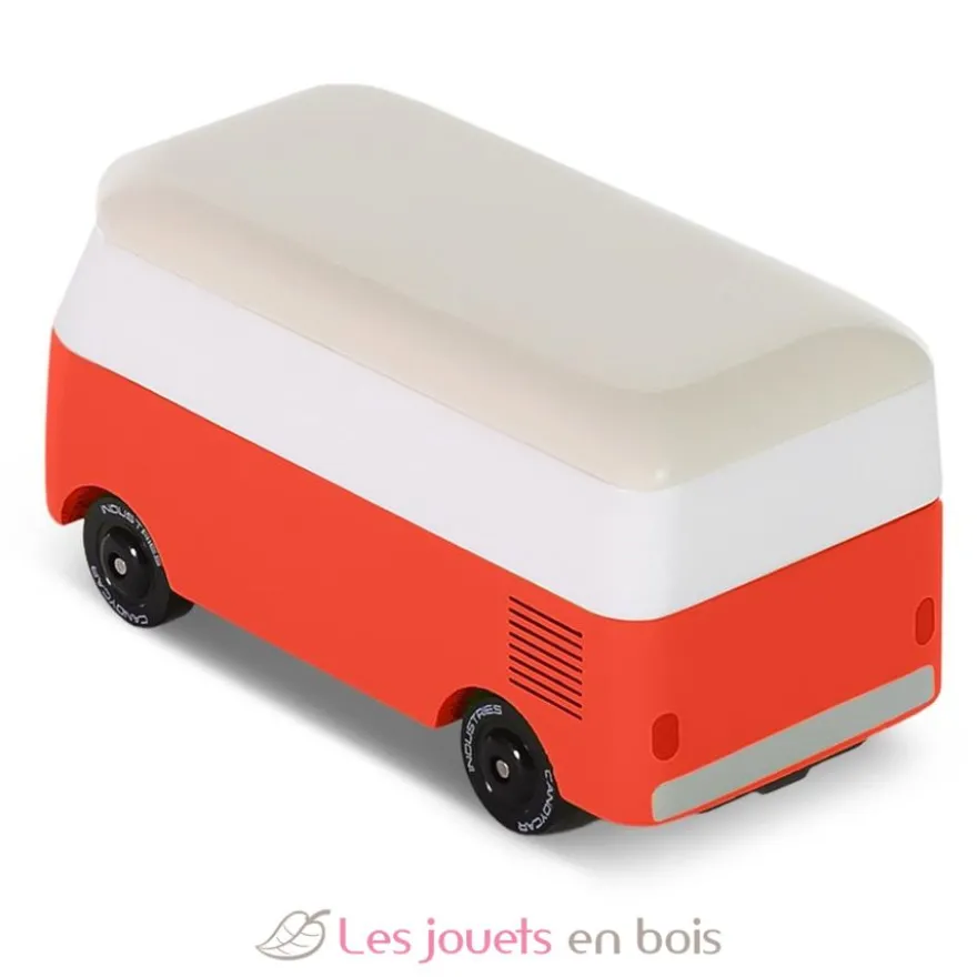 Van VW T1 Cinnamon rouge en bois - Candycar World - Candylab