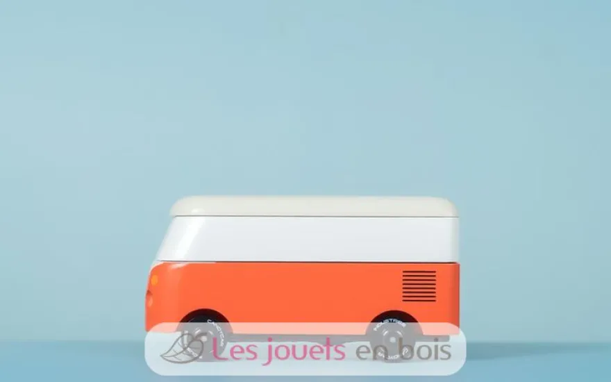 Van VW T1 Cinnamon rouge en bois - Candycar World - Candylab