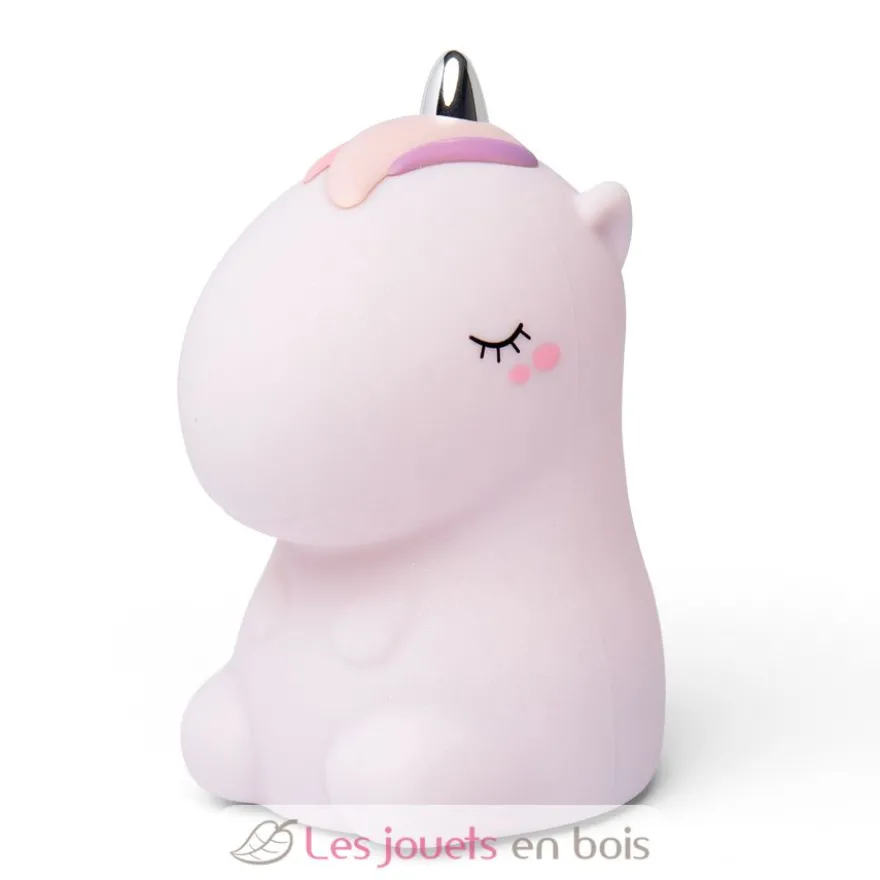 Veilleuse Licorne rose pailletée avec télécommande - Little L