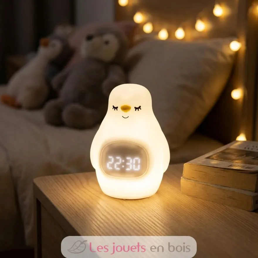 Veilleuse réveil pingouin en silicone - Ulysse