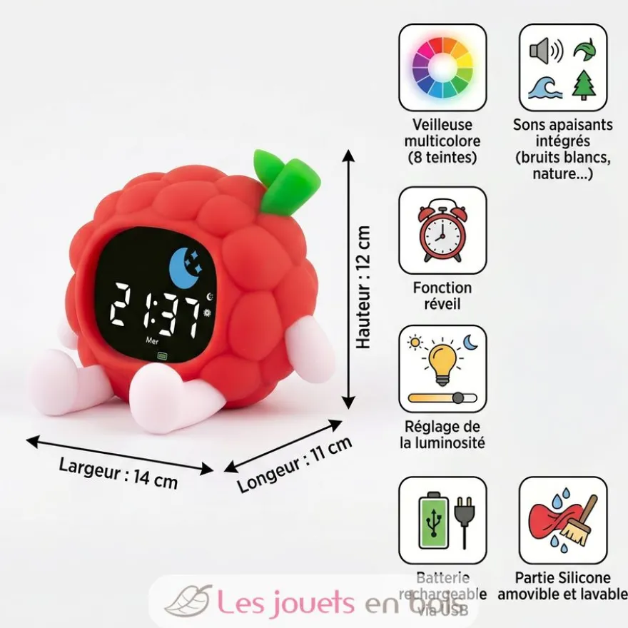 Veilleuse réveil Réveillou la framboise - Silicone - Ulysse
