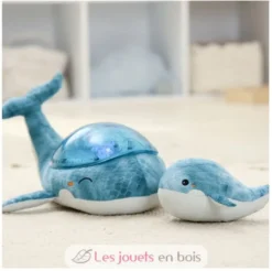 Veilleuse Tranquil Whale Family Bleue - Cloud b