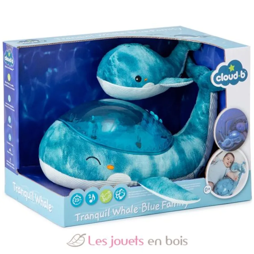 Veilleuse Tranquil Whale Family Bleue - Cloud b