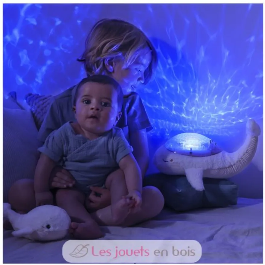 Veilleuse Tranquil Whale Family Blanche - Cloud b