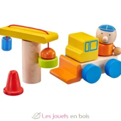 Véhicule de chantier en bois, velcro 8 pcs - Selecta