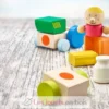 Véhicule de la ferme en bois, velcro 7 pcs - Selecta