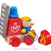 Véhicule de pompiers en bois, velcro 7 pcs - Selecta