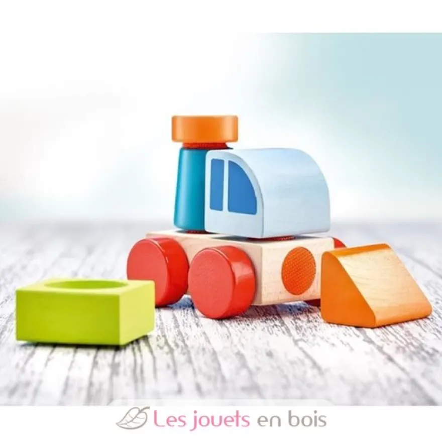 Véhicule en bois, velcro 6 pcs - Selecta