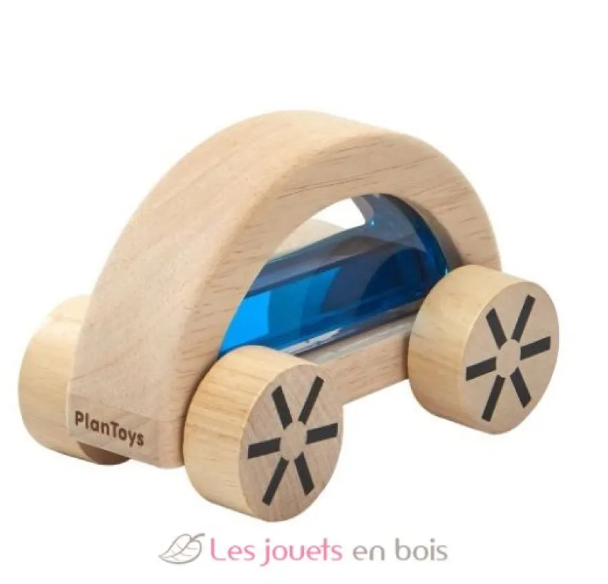 Voiture avec eau colorée bleue - Plan Toys