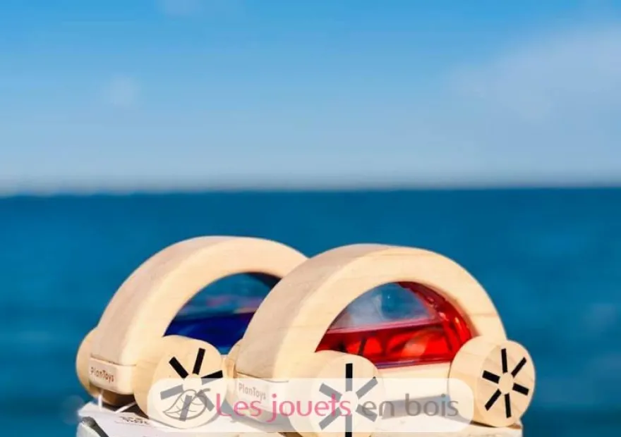 Voiture avec eau colorée bleue - Plan Toys