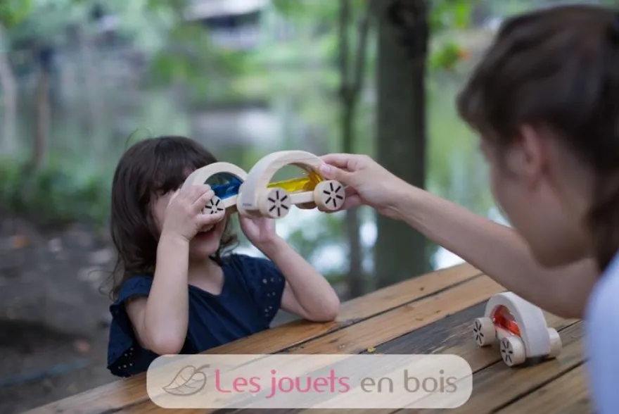 Voiture avec eau colorée jaune - Plan Toys