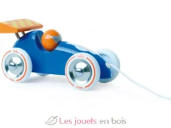 Voiture de course bleue et orange - Vilac