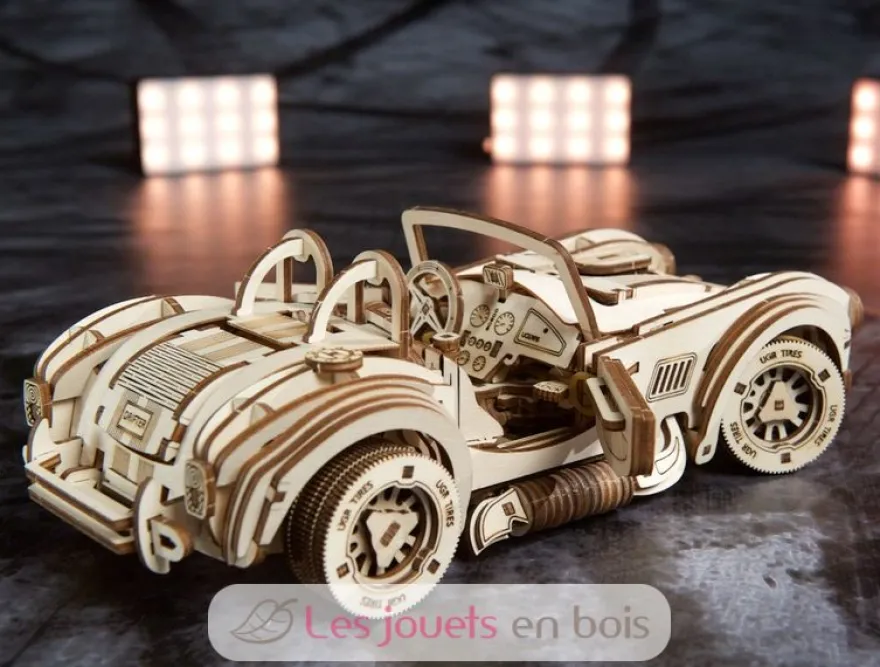 Voiture de course Drift Cobra - Puzzle 3D mécanique en bois - Ugears