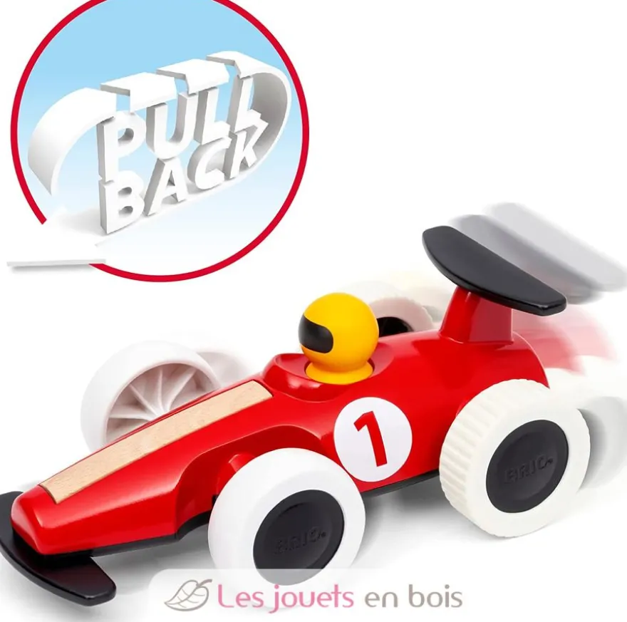 Voiture de course à rétrofriction rouge Brio