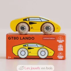 Voiture en bois Lando No 14 jaune - Le Toy Van