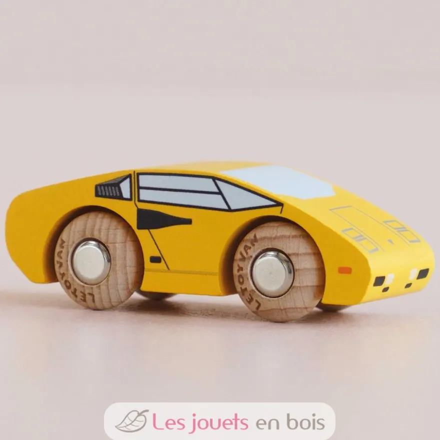 Voiture en bois Lando No 14 jaune - Le Toy Van