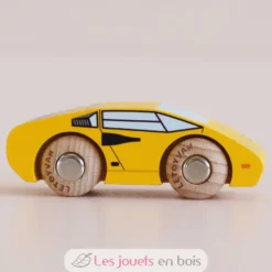 Voiture en bois Lando No 14 jaune - Le Toy Van