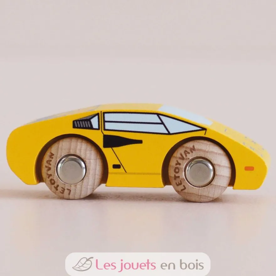 Voiture en bois Lando No 14 jaune - Le Toy Van