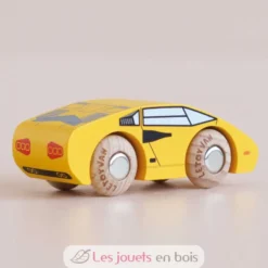 Voiture en bois Lando No 14 jaune - Le Toy Van