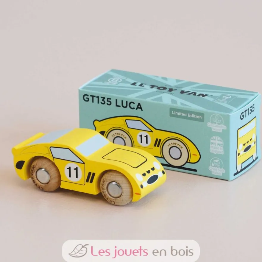 Voiture en bois Luca No 24 jaune - Le Toy Van
