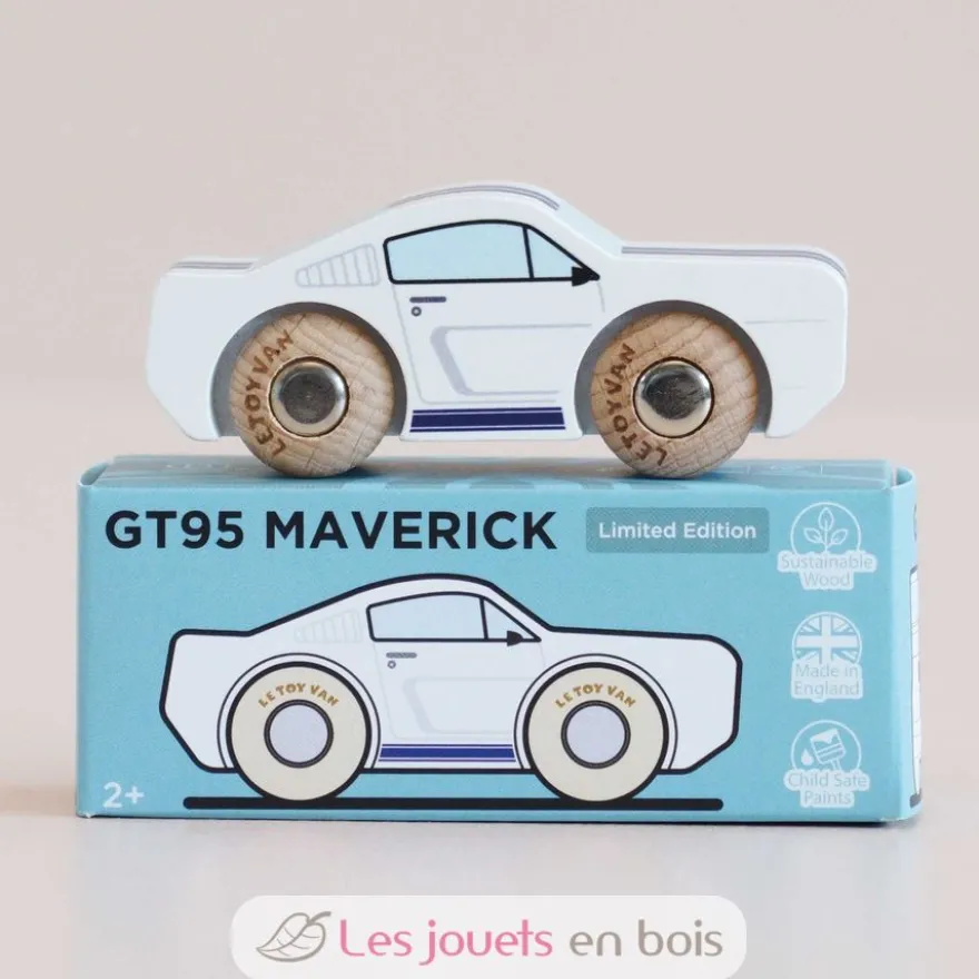 Voiture en bois Maverick No 17 blanche - Le Toy Van